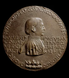 Medalje af Alfonso V af Aragon (Alfonso Magnanimus eller den Store). På italiensk Alfonso den storslåede eller Alfonso V af Aragon