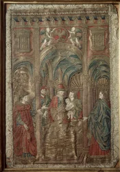 Silke- og guldbroderibeklædning efter tegning af Antonio Pollaiolo (Benci eller Pollaiuolo) (ca. 1431-1498) 1466-1480 Cabinet of Design and Stamps, Uffizi, Firenze