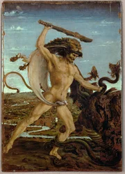 Hercules and the Hydra (tempera på træ)