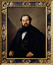 Portræt af Giuseppe Viti (1816-1860), italiensk rejsende og handelsmand, Maleri af Antonio Puccinelli (1822-1897)
