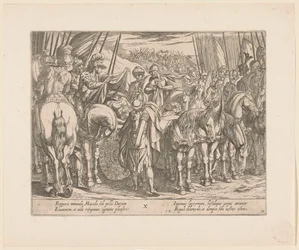 Alexander den Store finder liget af Darius Alexander den Stores gerninger (serietitel) Alexandri magni praecipvae res gestae (serietitel)