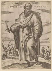 Af Saint Bartholomew Jeg tror på Helligånden (titel på objekt) Kristus, Maria og apostlen (serietitel)