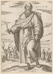 Af Saint Bartholomew Jeg tror på Helligånden (titel på objekt) Kristus, Maria og apostlen (serietitel)