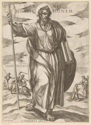 Den hellige Judas Taddeus Kødets opstandelse (titel på objekt) Kristus, Maria og apostlen (serietitel)