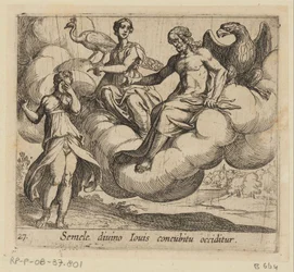 De wens van Semele Semele bliver dræbt ved samleje med den guddommelige Jupiter (titel på objekt) Metamorfoseon eller transformationer (serietitel) Metamorfosen van Ovidius (serietitel)
