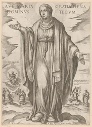 Maria Hil dig Maria, fuld af nåde, Herre med dig (titel på objektet) Kristus, Maria og apostlen (serietitel)