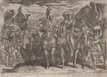 Plade 3: Abraham tager Lot og hans familie til sit eget land, fra 