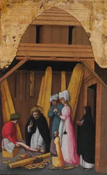Sankt Peter Martyr helbreder en ung mands ben, ca. 1450.