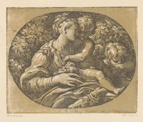 Maria med barn og Johannes Døberen Mary med rosen