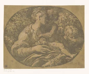 Maria med barn og Johannes Døberen Mary med rosen