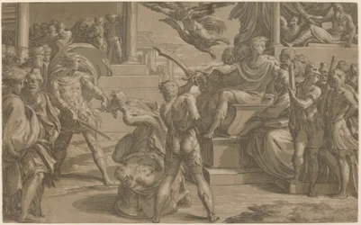 De hellige Peters og Pauls martyrium [recto], ca. 1530.