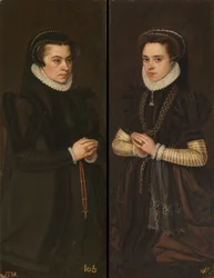 Margaret af Parma og Mary af Portugal, hustru til Alexander Farnese