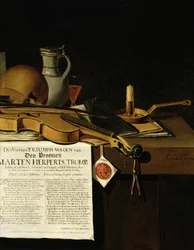 Vanitas stillebens hyldest til Admiral Marten Herpertszwoon Tromp, 1655