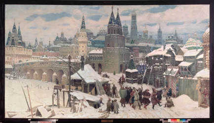 Moskva i det 17. århundrede, Allehelgensbroen - Maleri af Appolinari Mikhaylovich Vasnetsov (1856-1933), olie på lærred