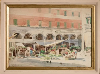 Fruit Market (akvarel på papir på karton)