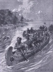 Rejsen, der førte til stedet i Quebec, illustration fra Cassells Romance of Famous Lives, ca. 1940