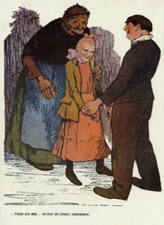 "Tretten år allerede ... du har brug for kærlighed nu." Illustration af Delannoy til det franske magasin "" L