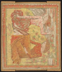 To unge piger i en frugthave (projekt til et gobelin), ca. 1895-1900 (olie, tempera og grafit på pap monteret på panel)