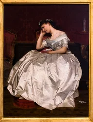 Too late or the Letter, før 1885 (Olie på træ)
