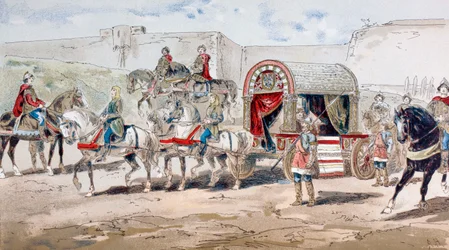 En hestetrukket kongelig vogn fra det 9. århundrede, 1886