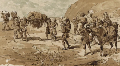 Kuld, bærere og læssede muldyr, korstogenes tid, 11. århundrede