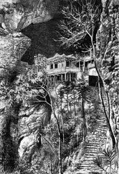 Buddhistisk kloster, Yuen-Fu on the Min, syd for Fuchu-Fu, c1890