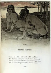 Illustration af Armand Rassenfosse (1862 - 1934) til digtet "Fordømte kvinder"" i "Les fleurs du mal" af Charles Baudelaire (1821-1867) 1899