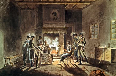 Conspiracy of Cadoudal, begyndelsen af det 19. århundrede (gouache)