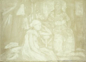 To siddende figurer