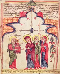 Præsentation i templet fra et evangelium, ca. 1200