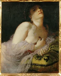 Der Tod der Cleopatra - Cleopatras død ... (maleri på lærred)