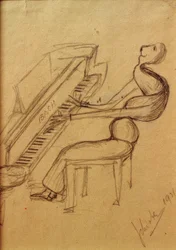 karikatur (klaverspiller)