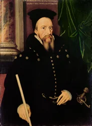 Portræt af William Cecil, 1. Baron Burghley (1520-98) Lord High Treasurer