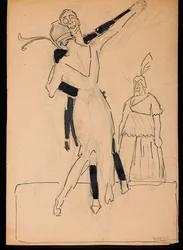Dancers (blandede medier på karton)