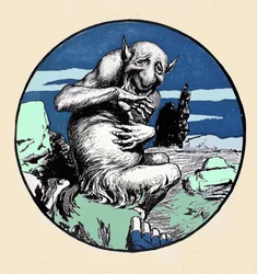 Guden Pan, halv ged mi mand. Illustration af Arpad Schmidhammer for Jugend