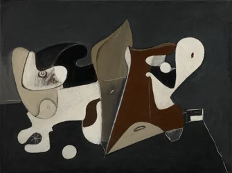 Nighttime, Enigma and Nostalgia, ca. 1933-34 (olie på lærred monteret på panel)