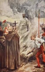 Afbrændingen af John Huss den 6. juli 1415, illustration fra 