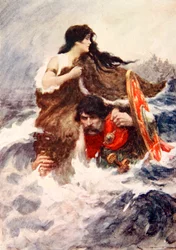 Historien om Deirdre (farve litho)
