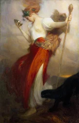 "Bacchanten" Maleri af Arthur Hacker (1858-1919) 1913
