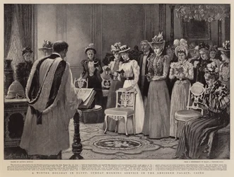 En vinterferie i Egypten, gudstjeneste søndag morgen i Ghezireh-paladset, Kairo