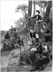 En skitseklub for kvinder, 1885.