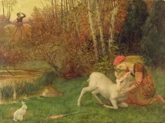 The White Hind, ca. 1870 (gouache)