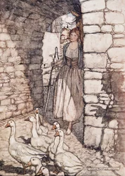 Ak! Kære Falada, der hænger du .. , fra Brødrene Grimms eventyr, pub. 1909