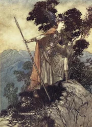 Brunhilde. Illustration til Richard Wagners Rhinenes guld og Valkyrien, 1910