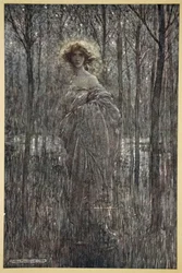 Skønne Helena, som mere optager natten end alle I ildfulde øjne og lysende øjne, illustration fra "Midsommernatsdrømmen" af William Shakespeare, 1908