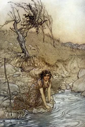 Hermia: Illustration af Arthur RACKHAM (1867-1939) til Drømmen om en sommernat af William SHAKESPEARE