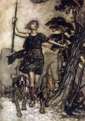 Illustration af Arthur RACKHAM (1867-1939) til Drømmen om en sommernat af William SHAKESPEARE