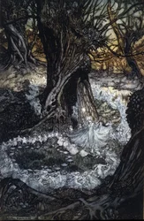 Illustration af Arthur RACKHAM (1867-1939) til Drømmen om en sommernat af William SHAKESPEARE