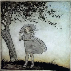 Ladybird, Ladybird Fly Away Home, illustration fra Mother Goose, the Old Nursery Rhymes, udgivet 1913 (pen og blæk & wc på papir)