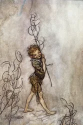 Figuren Puk fra skuespillet. Illustration til „En skærsommernatsdrøm“ af William Shakespeare